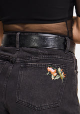 Rosamoth Debossed Buckle Belt - Silver