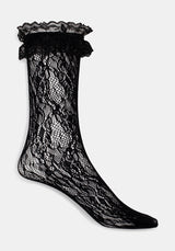 Wispin Lace Frill Socks - Black