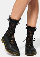 Wispin Lace Frill Socks - Black