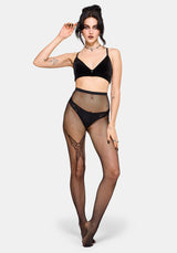Morlit Moth Detail Fishnet Tights
