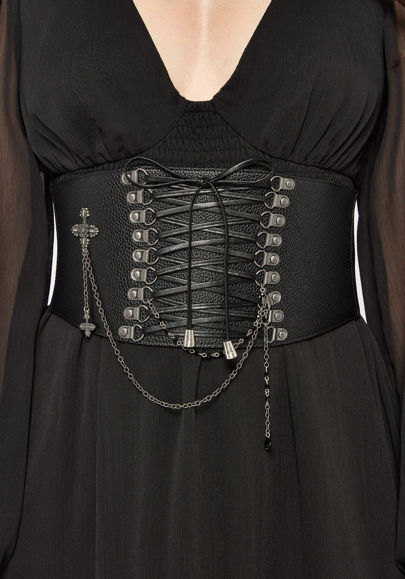 Evelyne Elasticated Corset Waist Belt Disturbia Evelyne Elasticated Corset Waist Belt Disturbia
