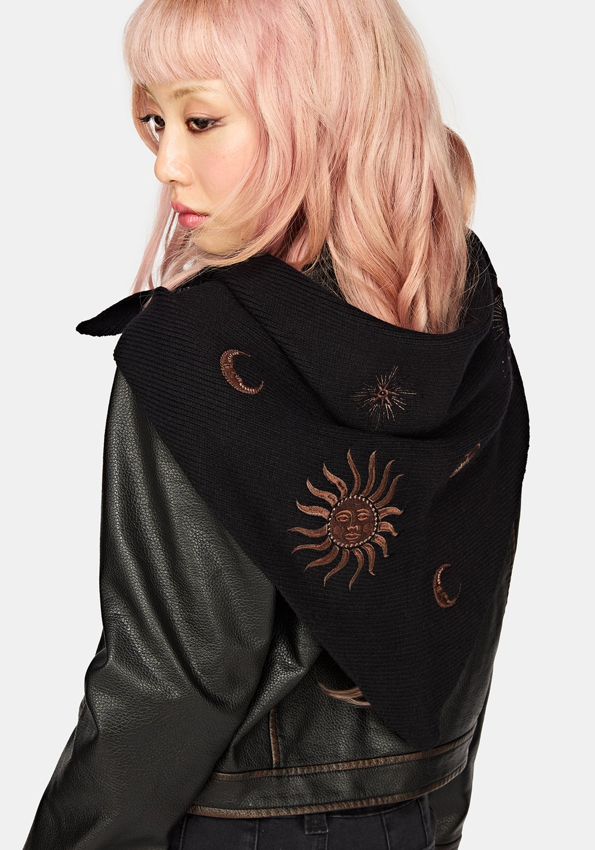 Reina Celestial Embroidered Triangle Scarf