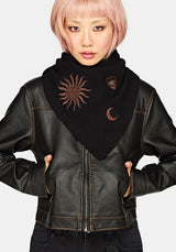 Reina Celestial Embroidered Triangle Scarf