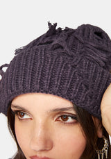Hullisa Distressed Beanie - Purple
