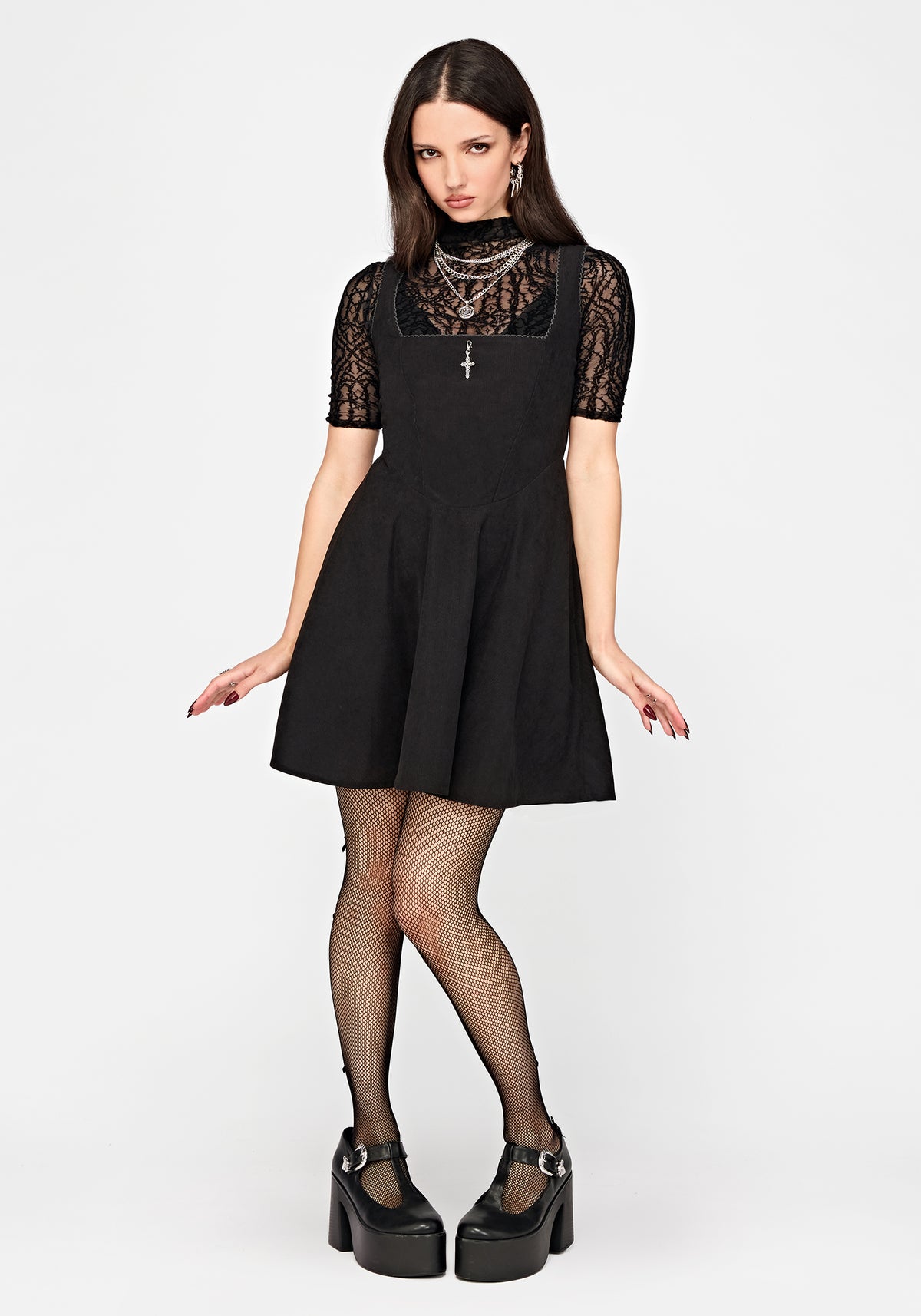 Doliyi Bow Back Seamed Fishnet Tights