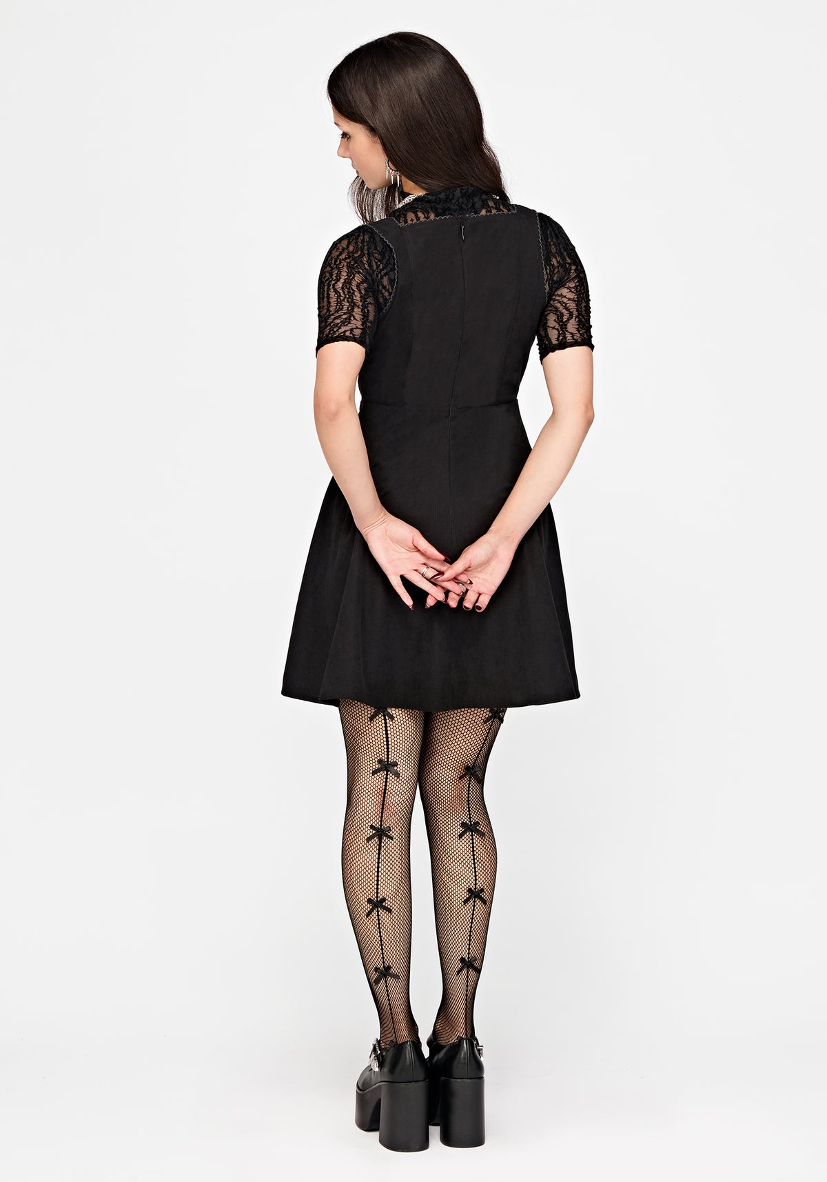 Doliyi Bow Back Seamed Fishnet Tights