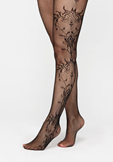 Mirella Floral Fishnet Tights