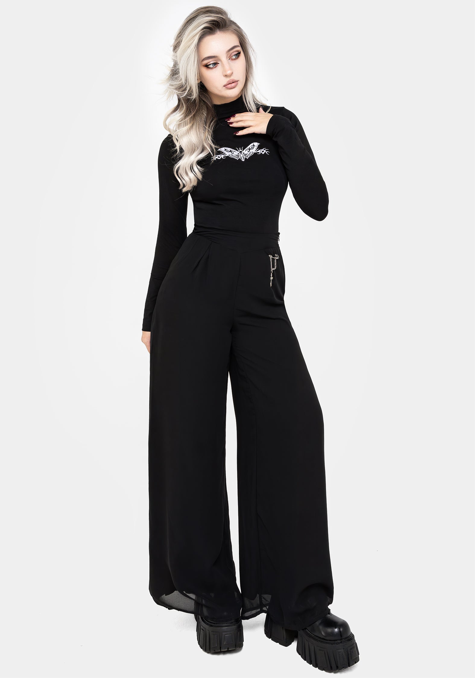 Morta High Neck Jersey Bodysuit | Disturbia - Shop Women's Gothic