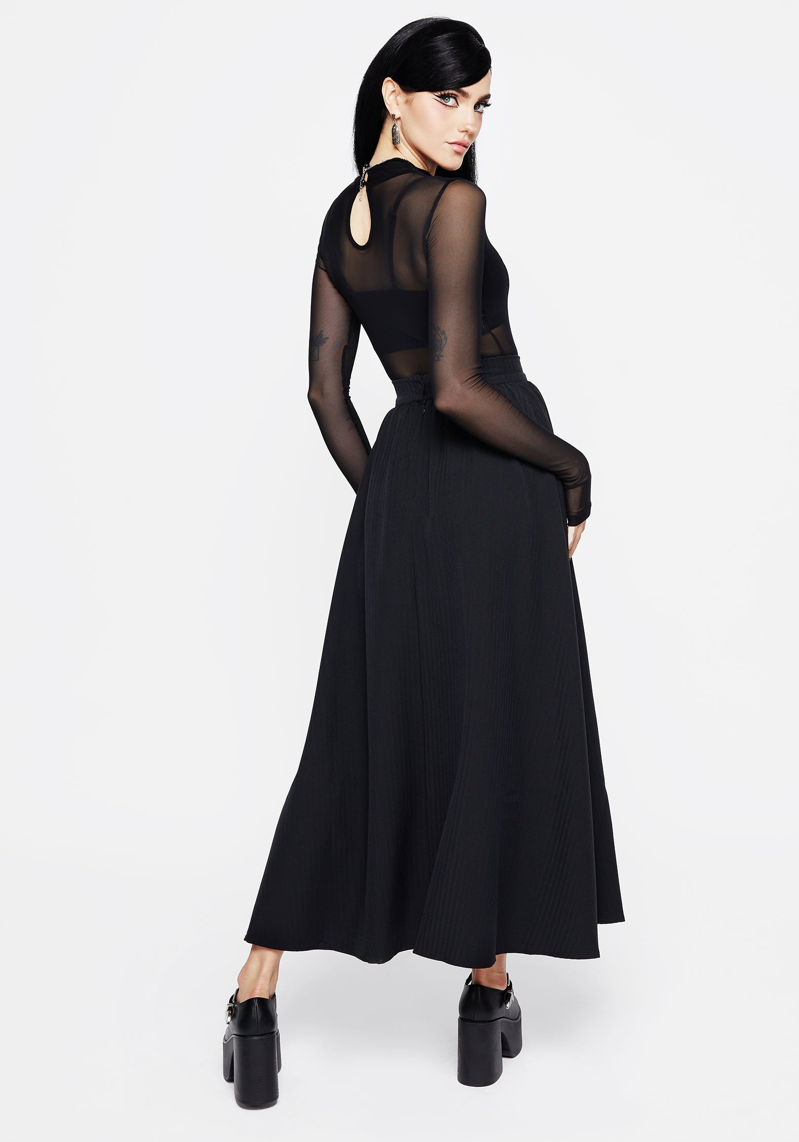 Haunted Midaxi Herringbone Skirt | Disturbia - Shop Women's Gothic