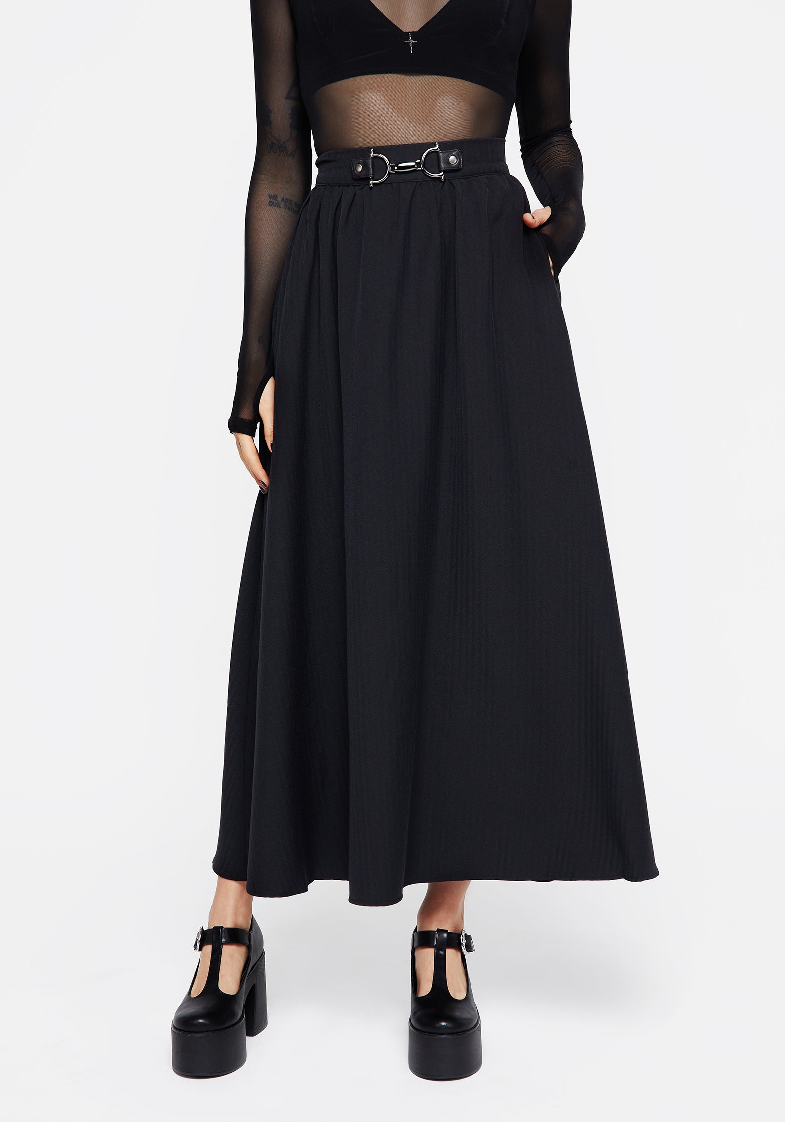 Haunted Midaxi Herringbone Skirt | Disturbia - Shop Women's Gothic