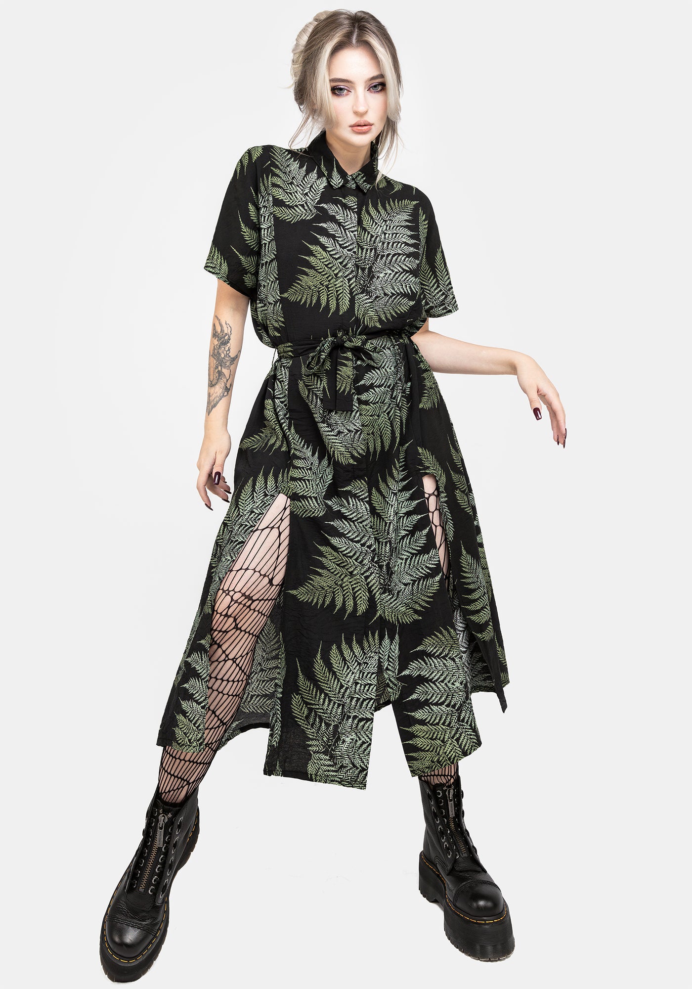 knee length dresses for ladies Women's Arden Midi Shirt Dress | Brown/Black Pinstripe main image 0