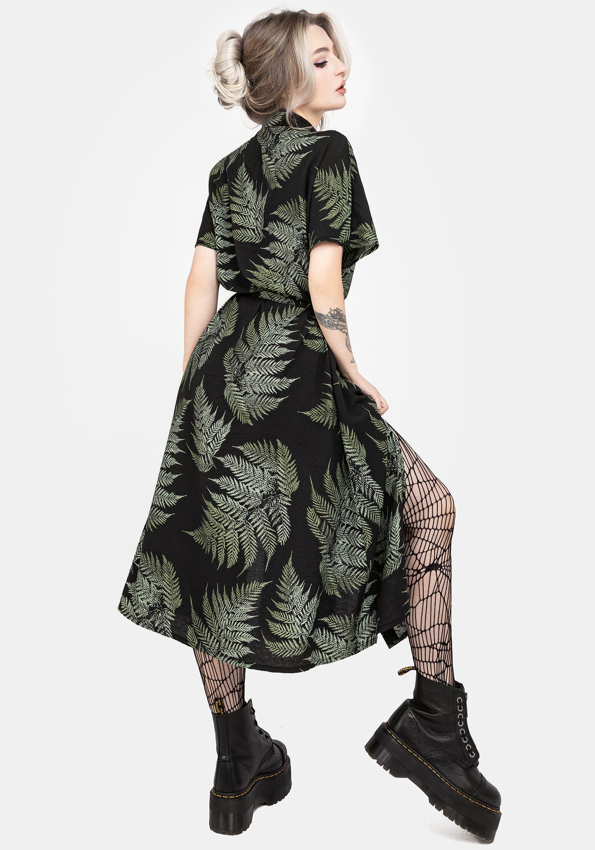 black and green shirt dress Irene Ankara Shirt Dress