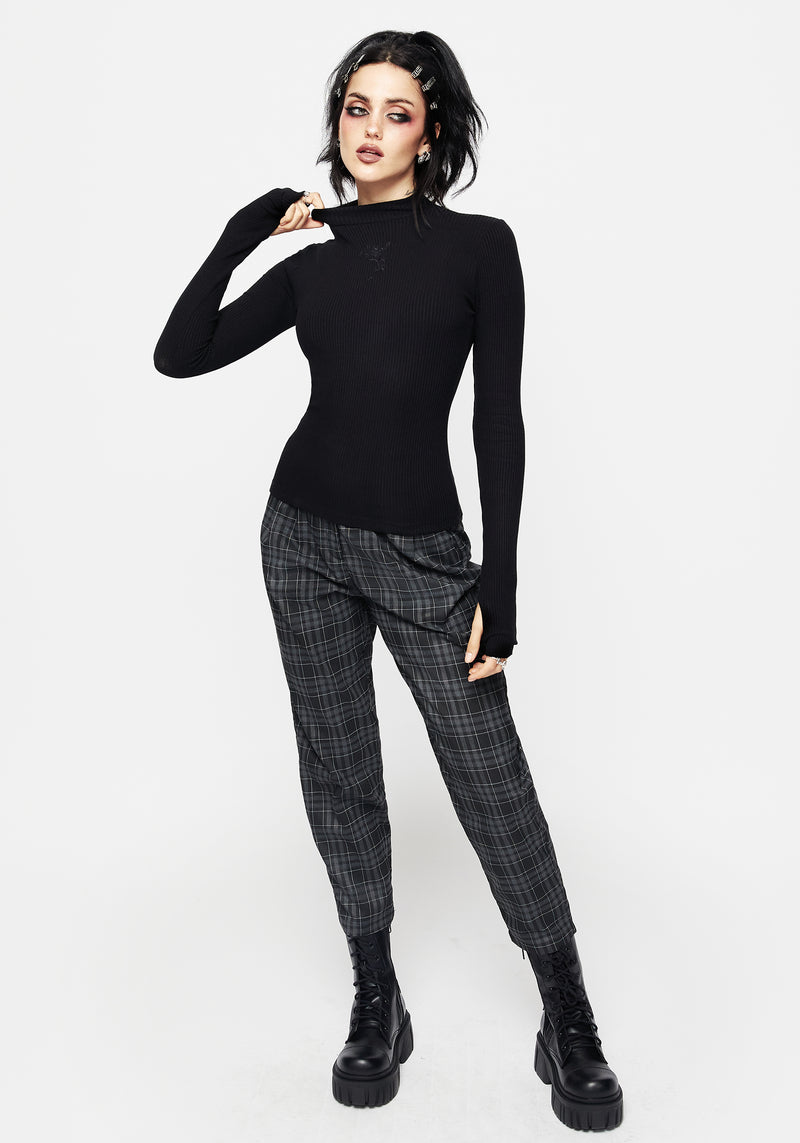 Adonia High Neck Ribbed Top – Disturbia