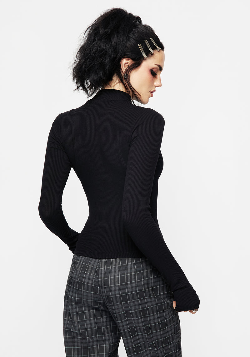 Adonia High Neck Ribbed Top | Disturbia - Shop Women's Gothic ...