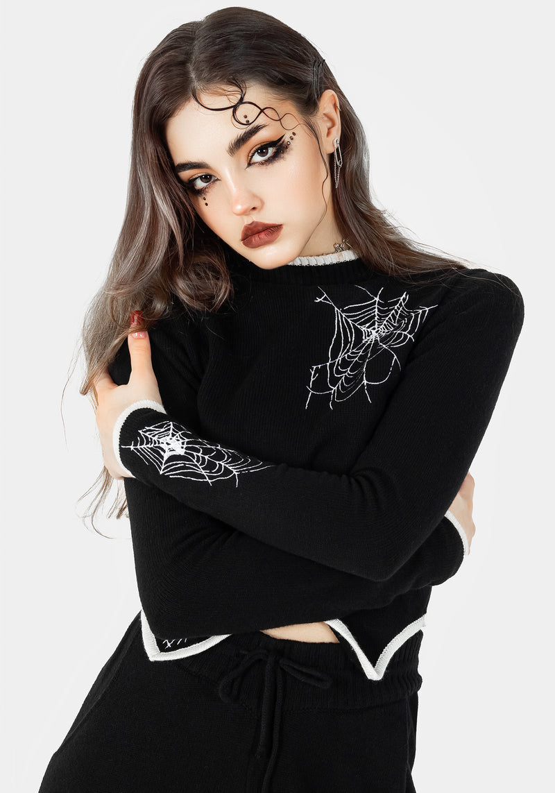 Araneae Embroidered Long Sleeve Knit Jumper