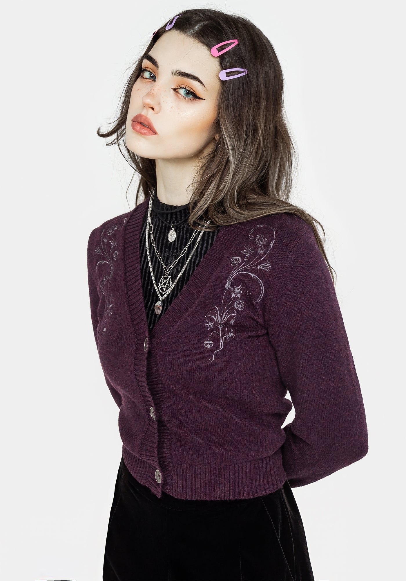 Poe Embroidered Cardigan | Disturbia - Shop Women's Gothic