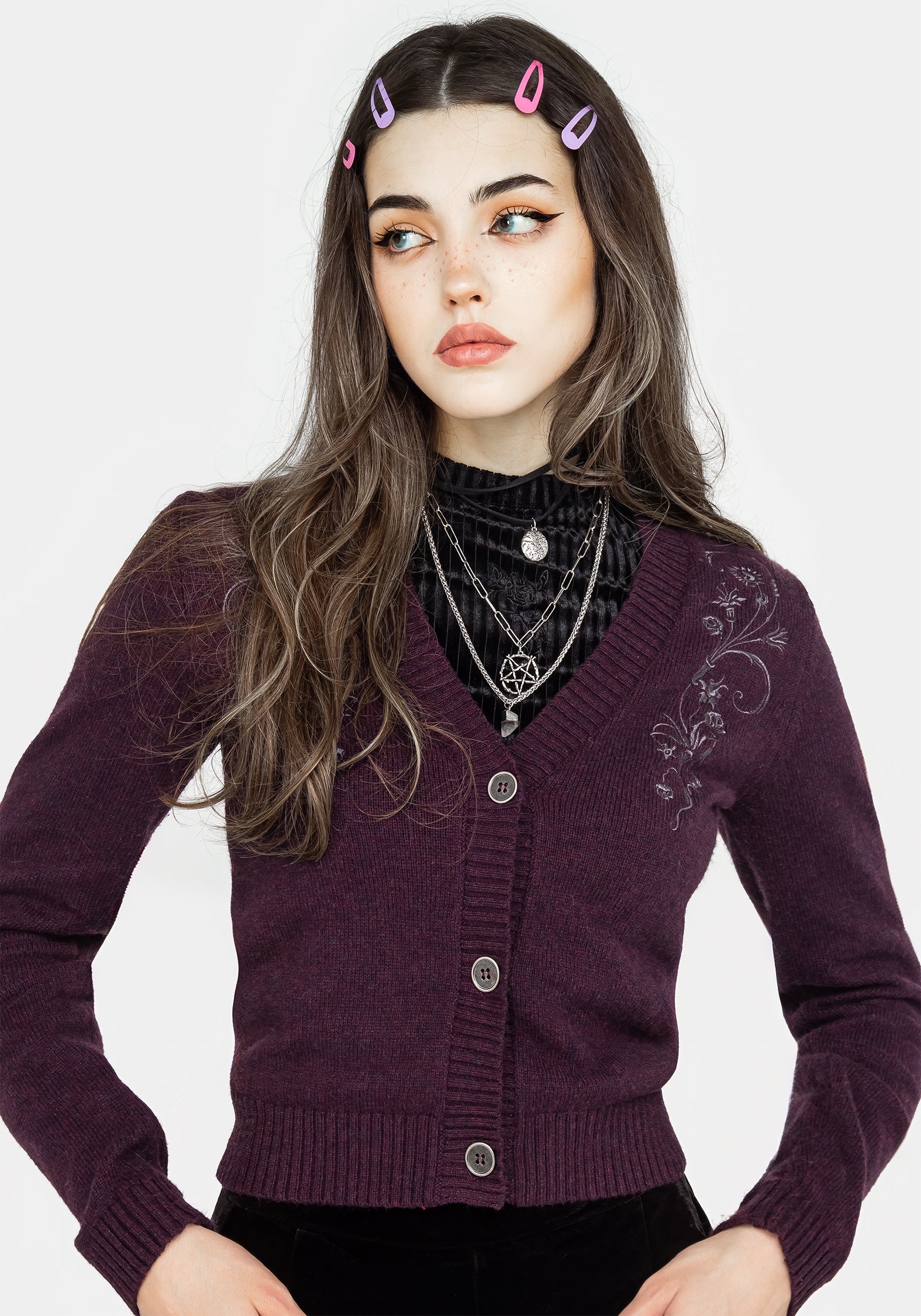 Poe Embroidered Cardigan – Disturbia