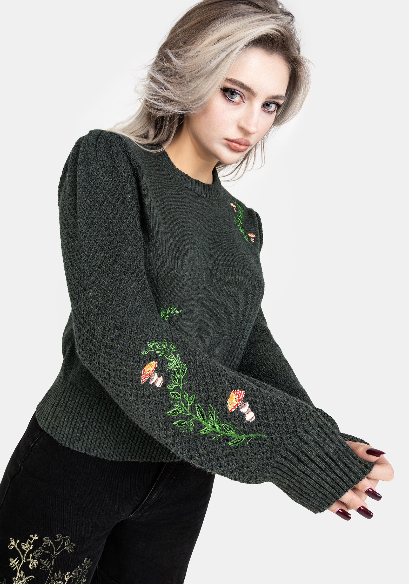 Fable Embroidered Sweater | Disturbia - Shop Women's Gothic