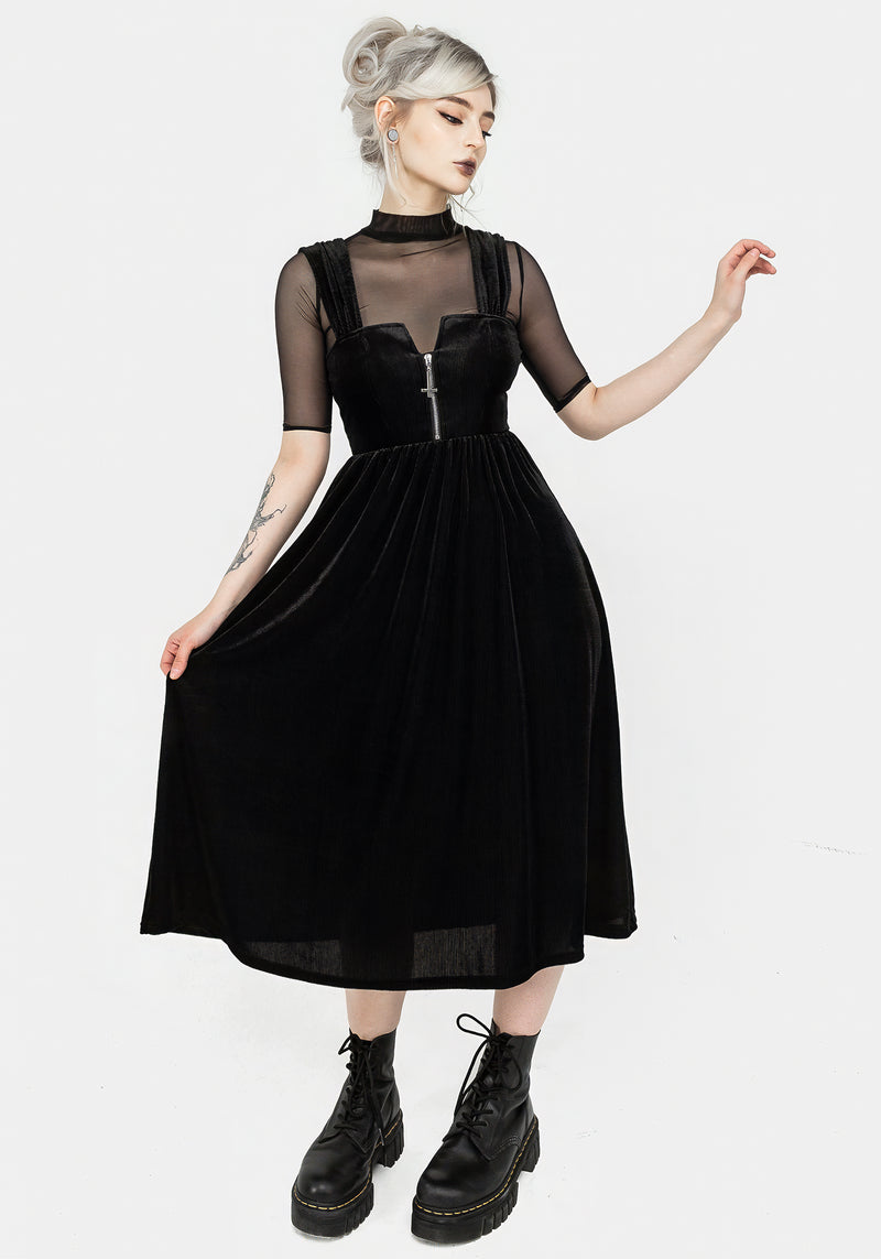 Heartless Zip Front Midi Dress Heartless Zip Front Midi Dress