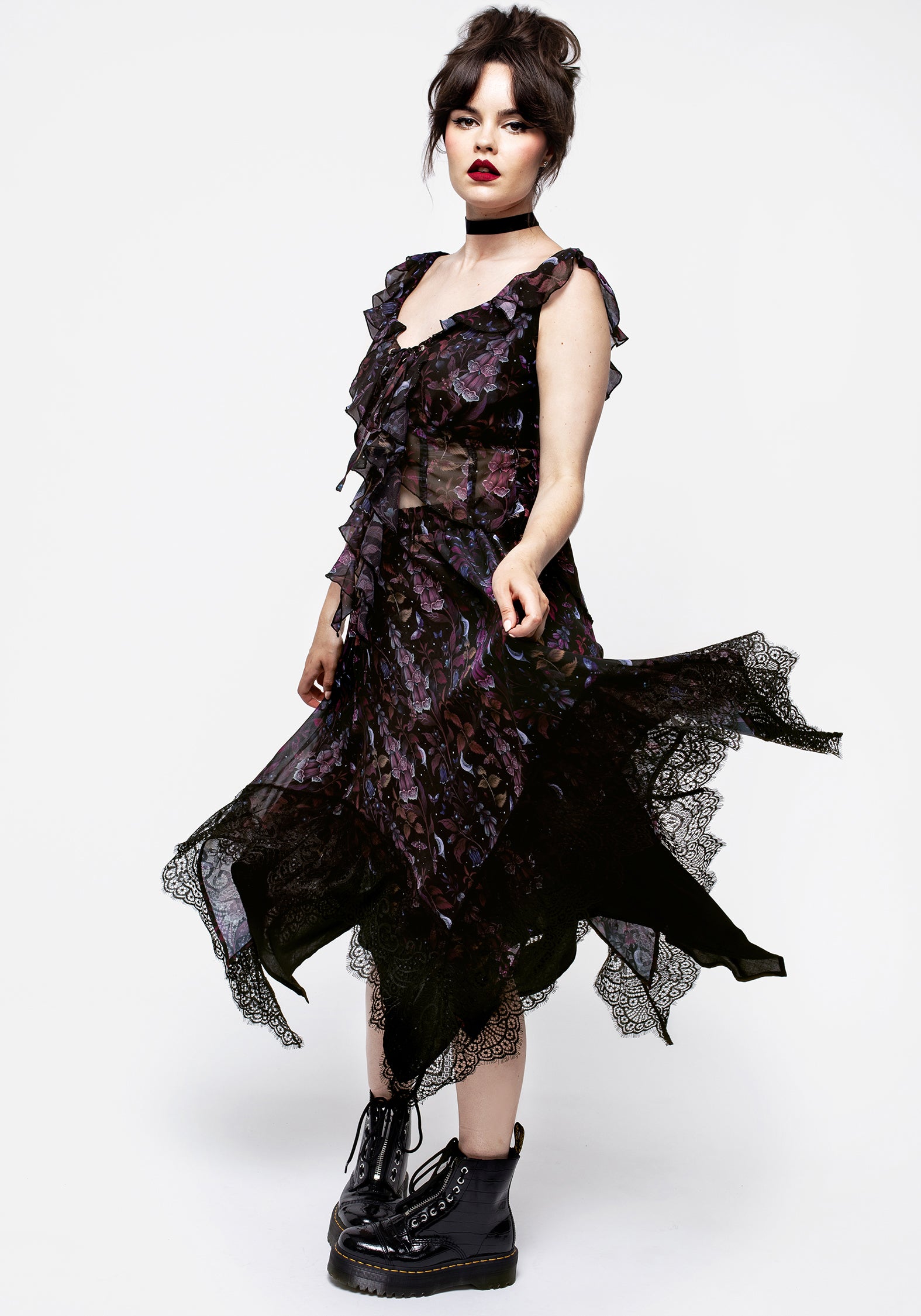 Foxglove Chiffon Handkerchief Hem Skirt | Disturbia - Shop Women's
