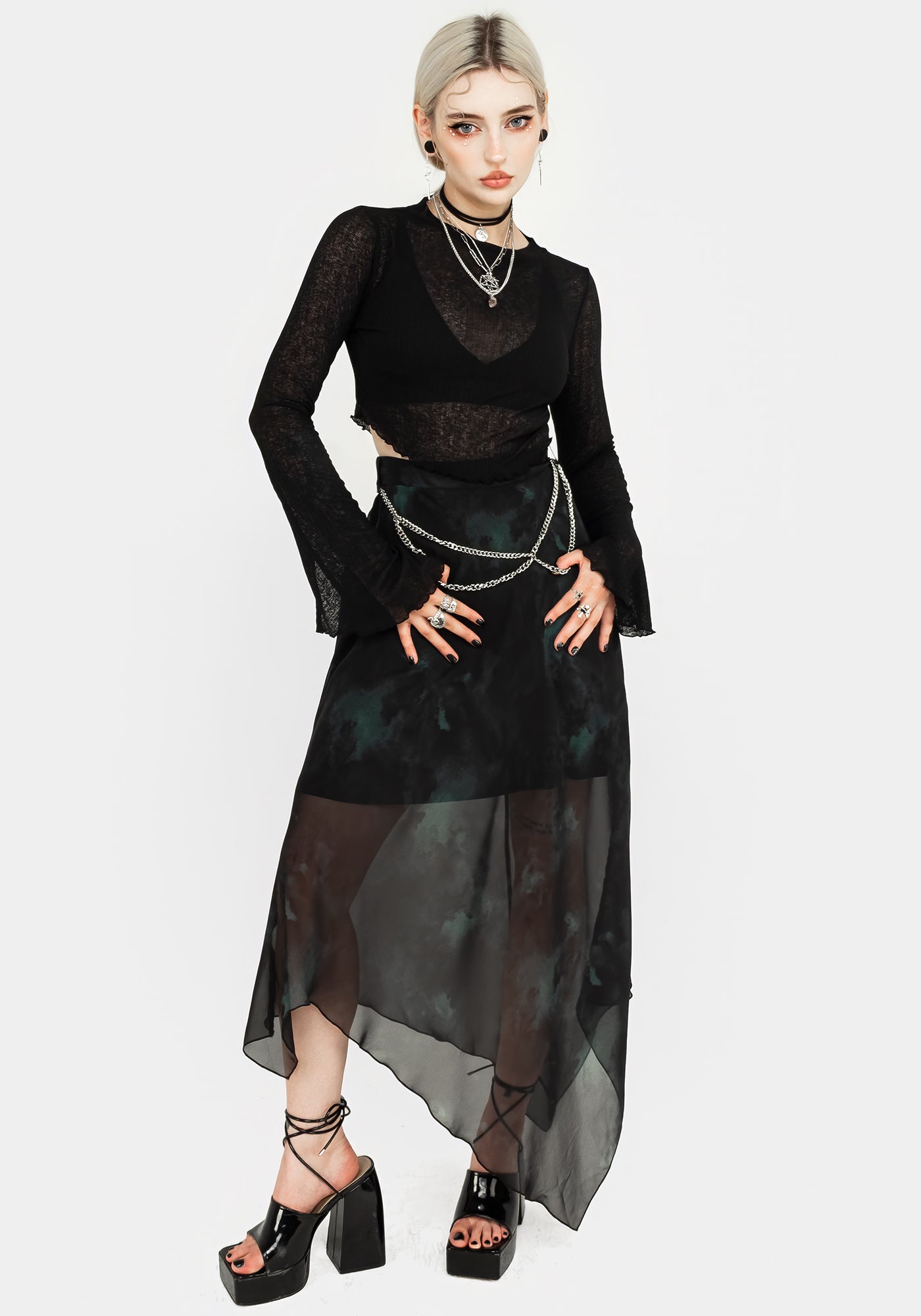 cassia mesh dress Cassia Jersey Mesh Crop Top | Disturbia