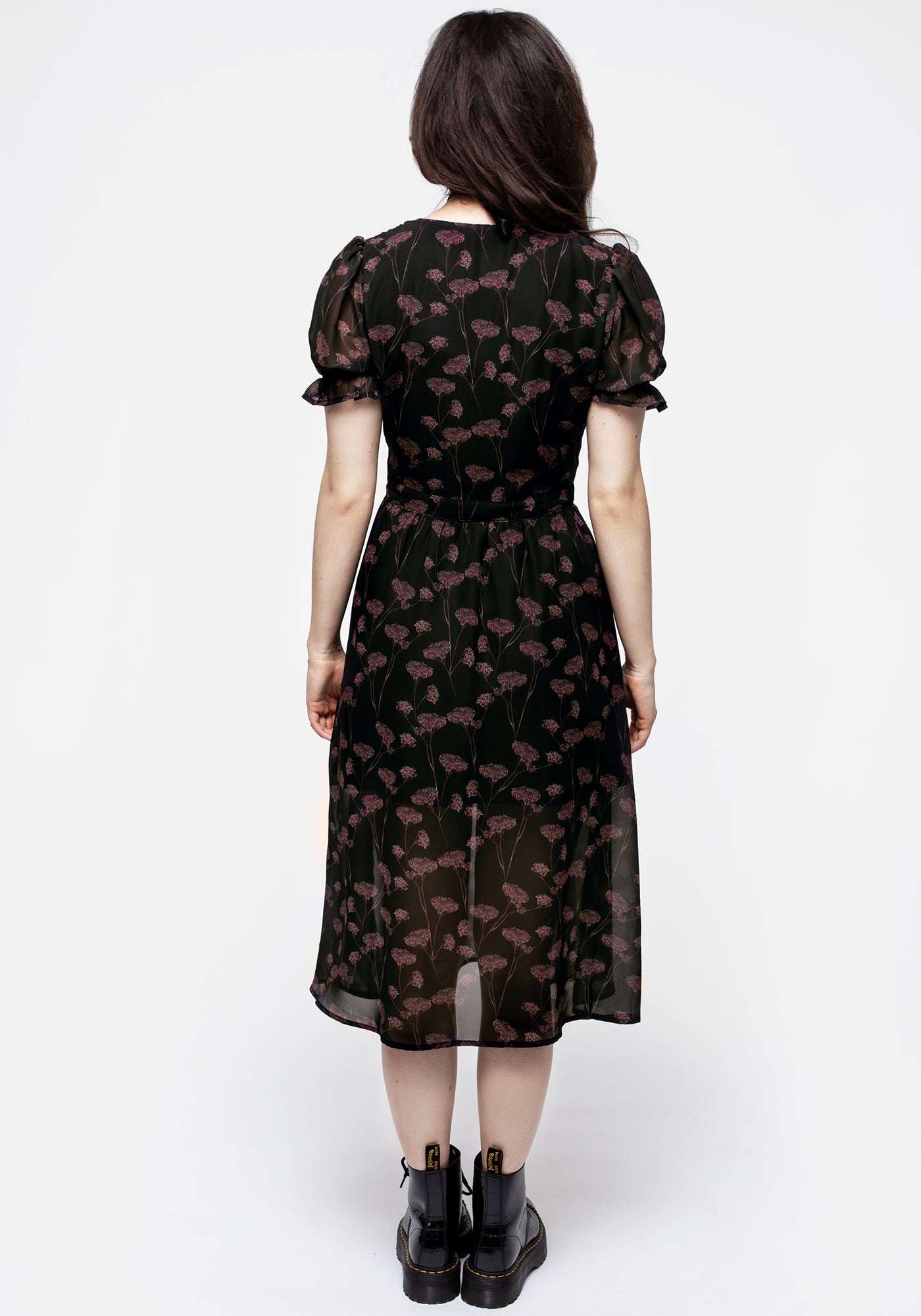 Judas V-Neck Button Midi Dress | Disturbia - Shop Women's Gothic, Alternative & Dark Romantic Fashion, Accessories & Homeware Judas V-Neck Button Midi Dress | Disturbia - Shop Women's Gothic, Alternative & Dark Romantic Fashion, Accessories & Homeware