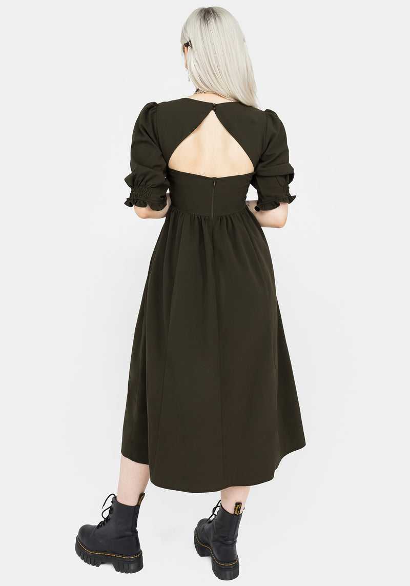 Divination Textured Midi Dress - Green Divination Textured Midi Dress - Green