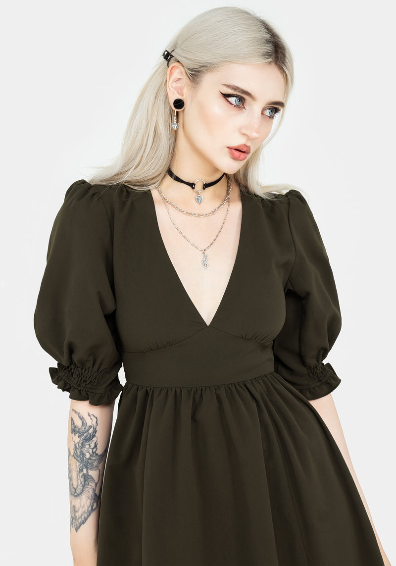 Divination Textured Midi Dress - Green Divination Textured Midi Dress - Green