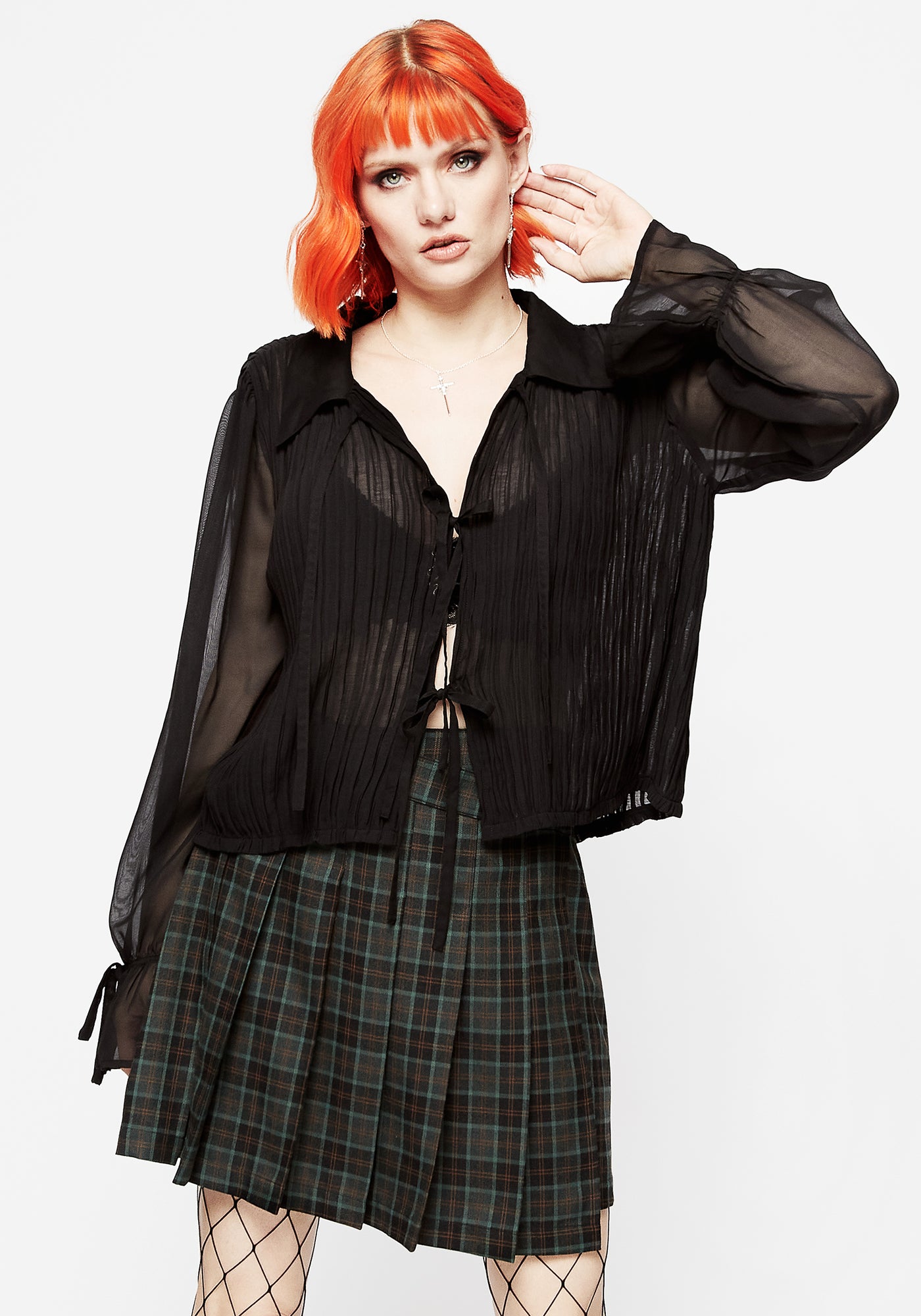 Evelyn Sheer Ruffle Blouse | Disturbia - Shop Women's Gothic