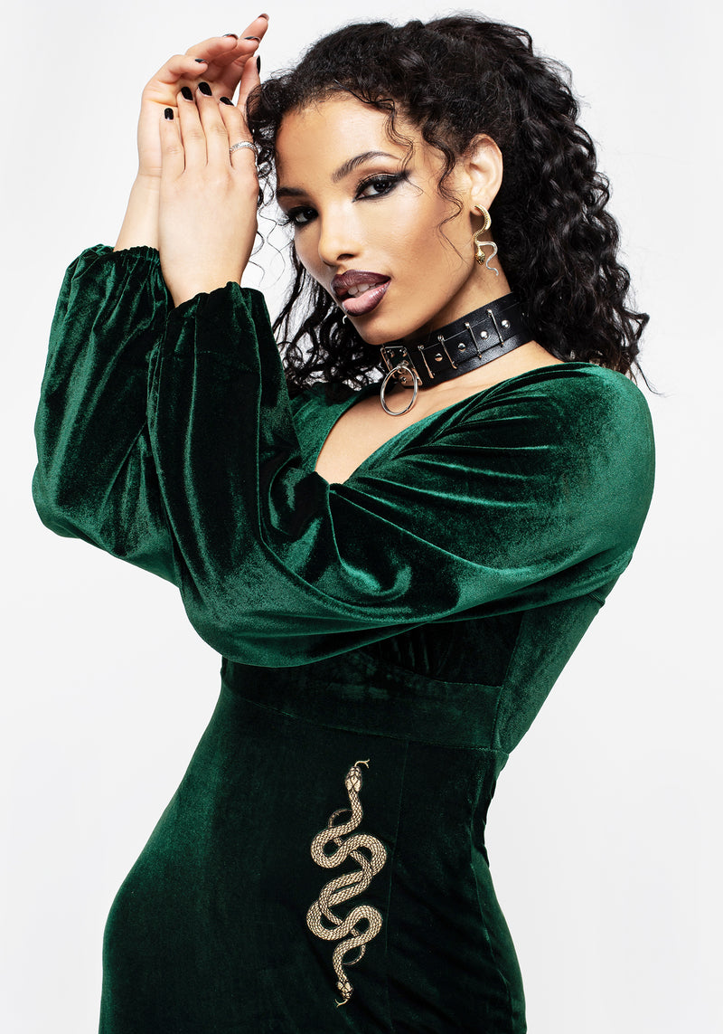 Zarina Long Sleeve Velour Maxi Dress | Disturbia - Shop Women's Gothic, Alternative & Dark Romantic Fashion, Accessories & Homeware Zarina Long Sleeve Velour Maxi Dress | Disturbia - Shop Women's Gothic, Alternative & Dark Romantic Fashion, Accessories & Homeware