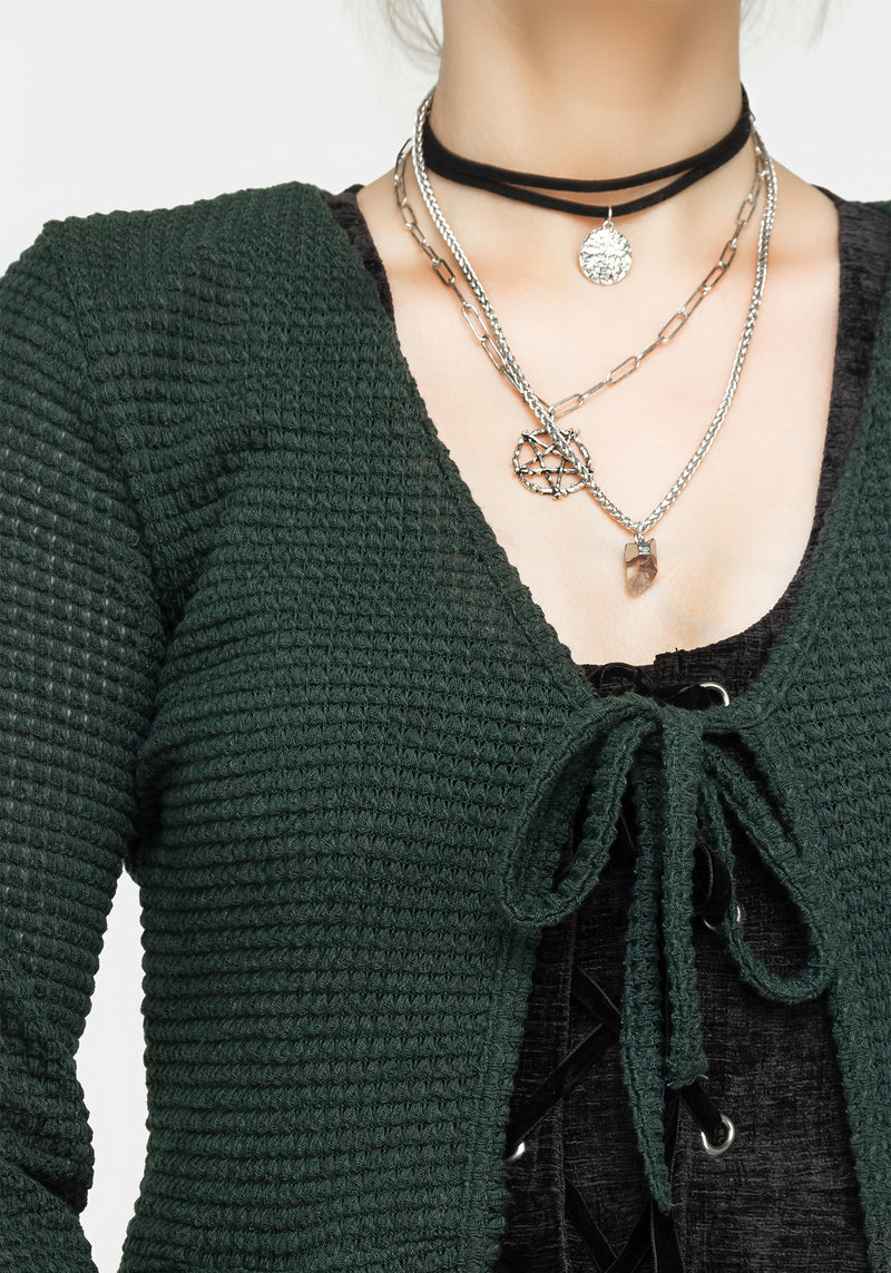 FAIRY BOUTIQUE Cardigan a cascata da donna con fondo svasato, aperto sul davanti, lunghezza al ginocchio, da indossare per feste FAIRY BOUTIQUE Cardigan a cascata da donna con fondo svasato, aperto sul davanti, lunghezza al ginocchio, da indossare per feste