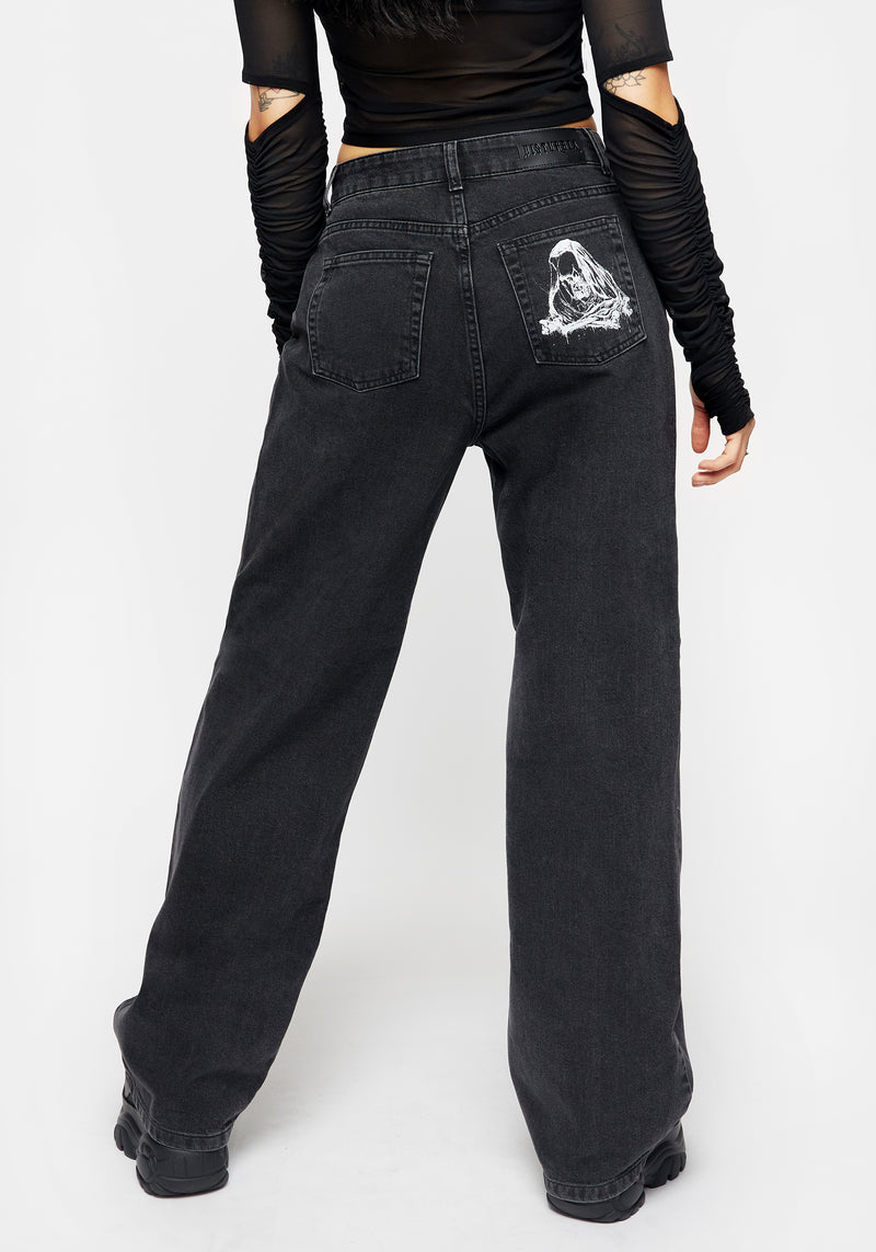 Reaper Wide Leg Washed Jeans