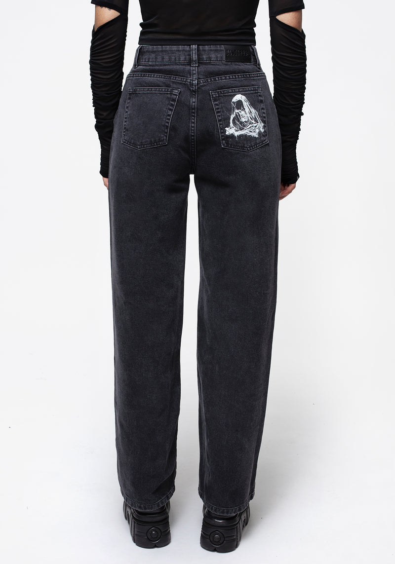 Reaper Wide Leg Washed Jeans