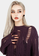 Dayglo Relaxed Knit Jumper in Lavender Mist