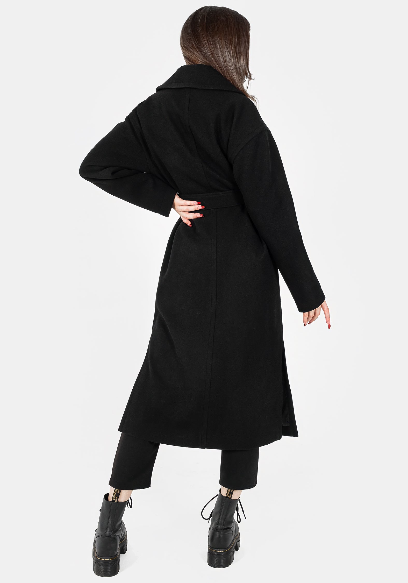 Meltdown Oversized Coat with Brooch - Black | Disturbia - Shop