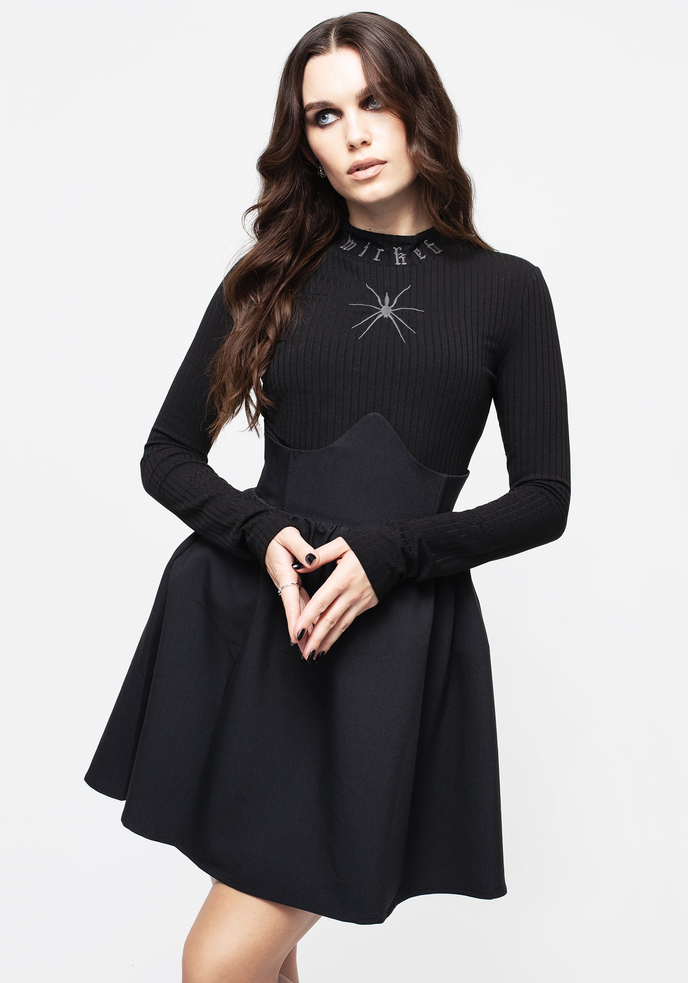 Esther Underbust Mini Dress | Disturbia - Shop Women's Gothic, Alternative & Dark Romantic Fashion, Accessories & Homeware Esther Underbust Mini Dress | Disturbia - Shop Women's Gothic, Alternative & Dark Romantic Fashion, Accessories & Homeware