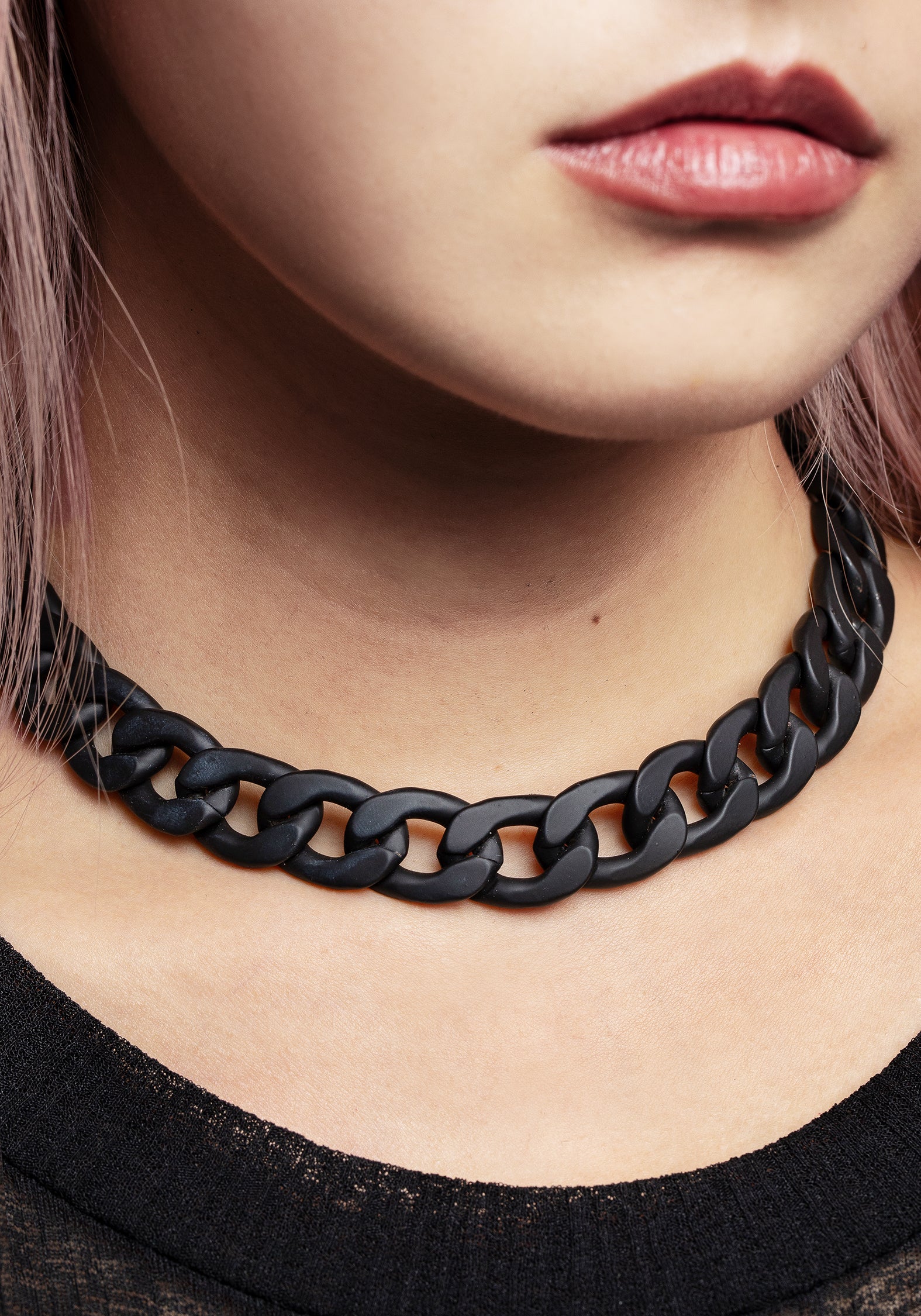 Jet Chunky Rope Chain Choker Necklace | Disturbia - Shop Women's