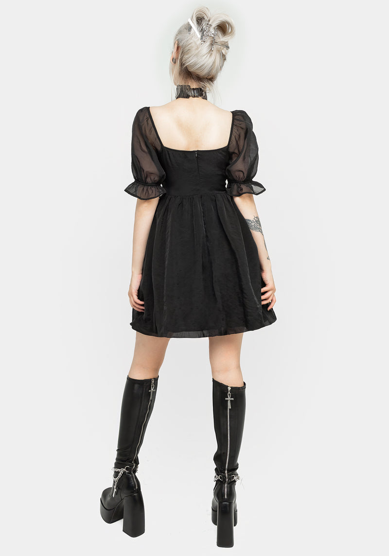 Tiffany Organza Puff Mini Dress | Disturbia - Shop Women's Gothic, Alternative & Dark Romantic Fashion, Accessories & Homeware Tiffany Organza Puff Mini Dress | Disturbia - Shop Women's Gothic, Alternative & Dark Romantic Fashion, Accessories & Homeware