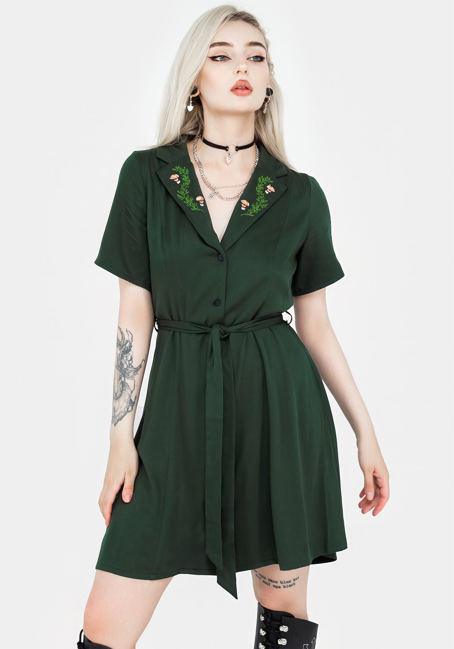 Fable Button Up Mini Shirt Dress | Disturbia - Shop Women's Gothic ...