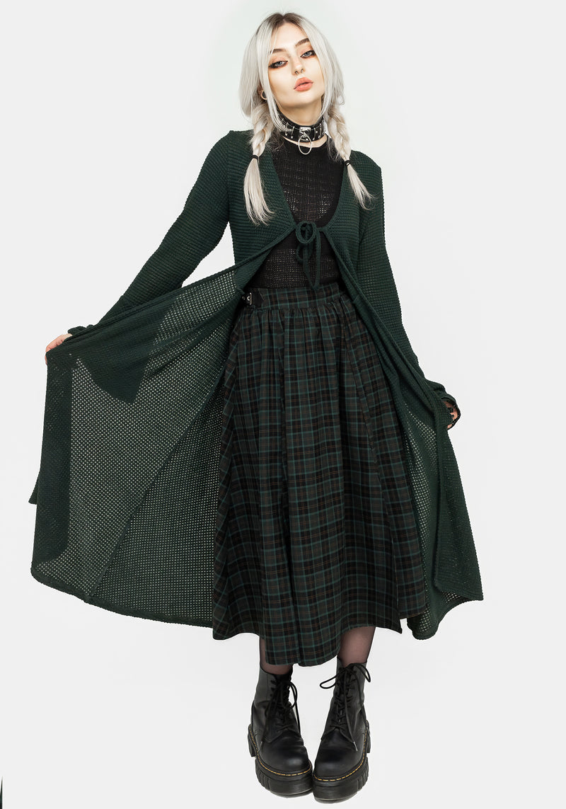 Nightingale Buckled Check Midi Skirt | Disturbia - Shop Women's Gothic, Alternative & Dark Romantic Fashion, Accessories & Homeware Nightingale Buckled Check Midi Skirt | Disturbia - Shop Women's Gothic, Alternative & Dark Romantic Fashion, Accessories & Homeware