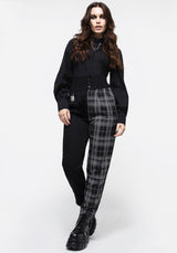 Fenrir High Waisted Check Tapered Trousers