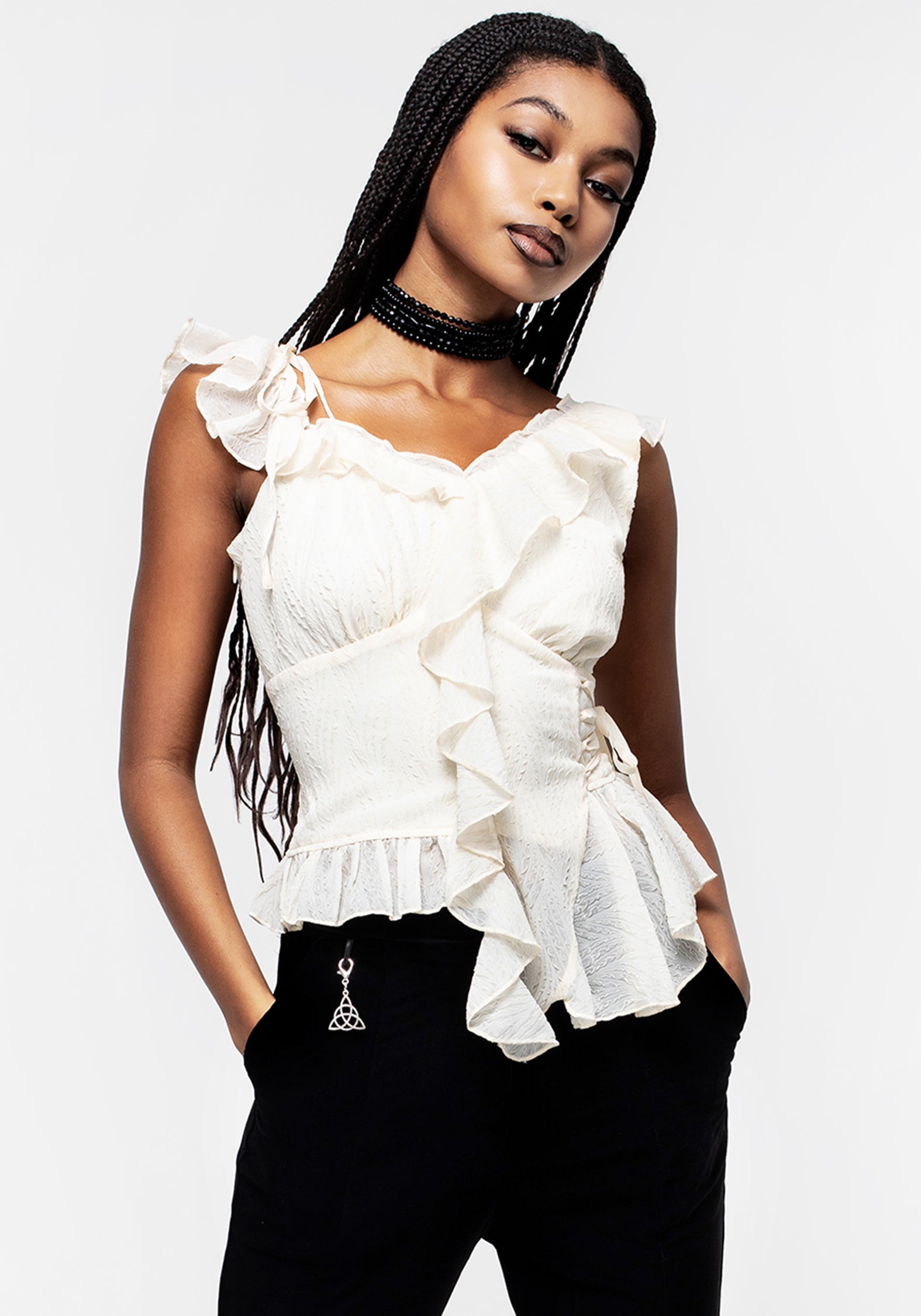 Verona Asymmetric Ruffle Top | Disturbia - Shop Women's Gothic ...