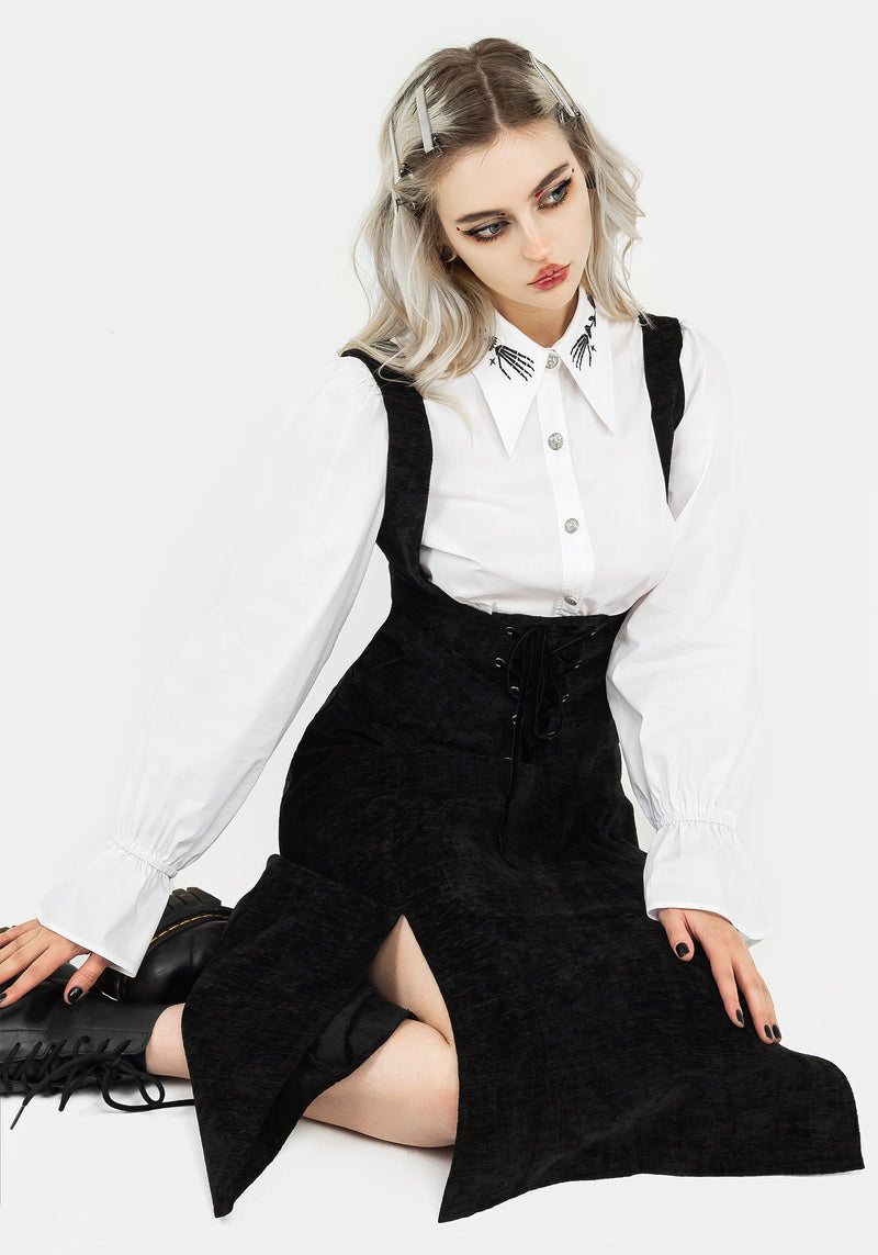 Valar Lace Up Midi Pinafore Dress Valar Lace Up Midi Pinafore Dress