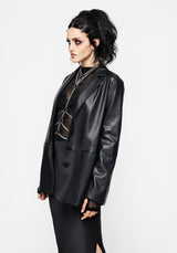Oracle Faux Leather Blazer