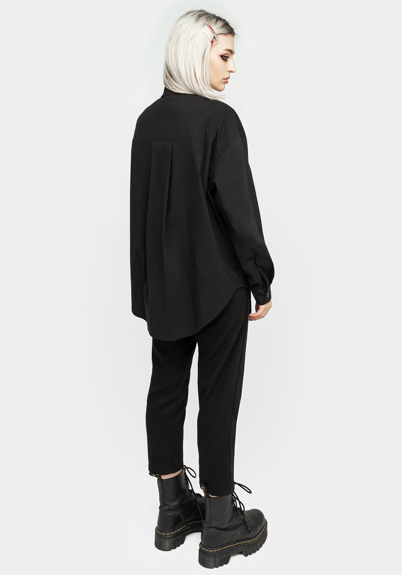 Chiromancy Collar Loose Fit Shirt - Black | Disturbia - Shop