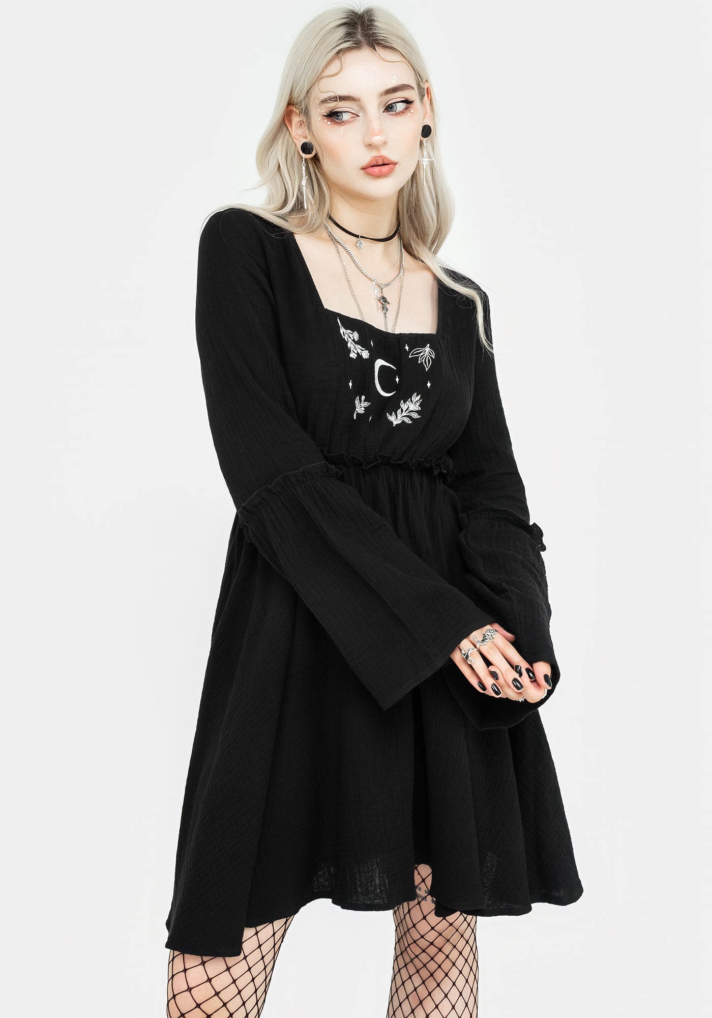 Aradia Embroidered Mini Dress | Disturbia