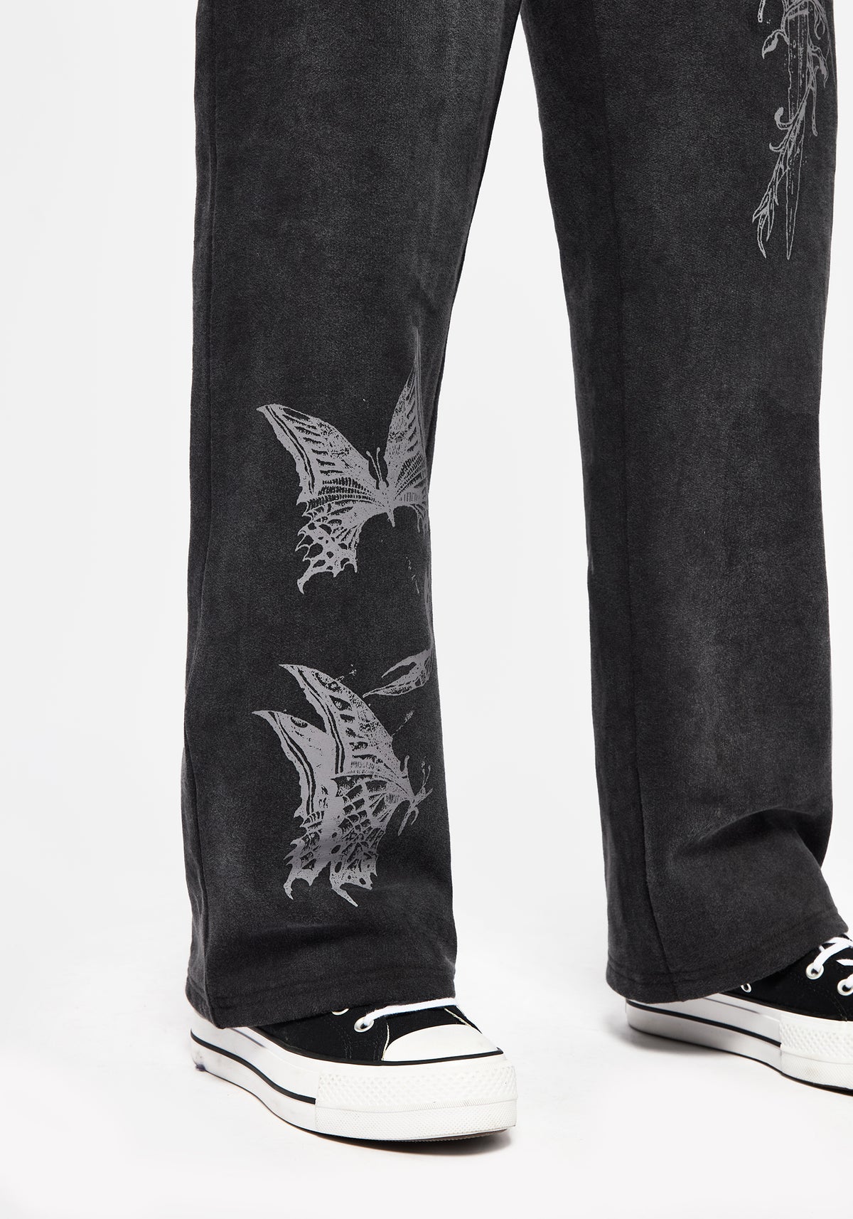 Entwined Rose Graphic Print Straight Leg Sweatpants