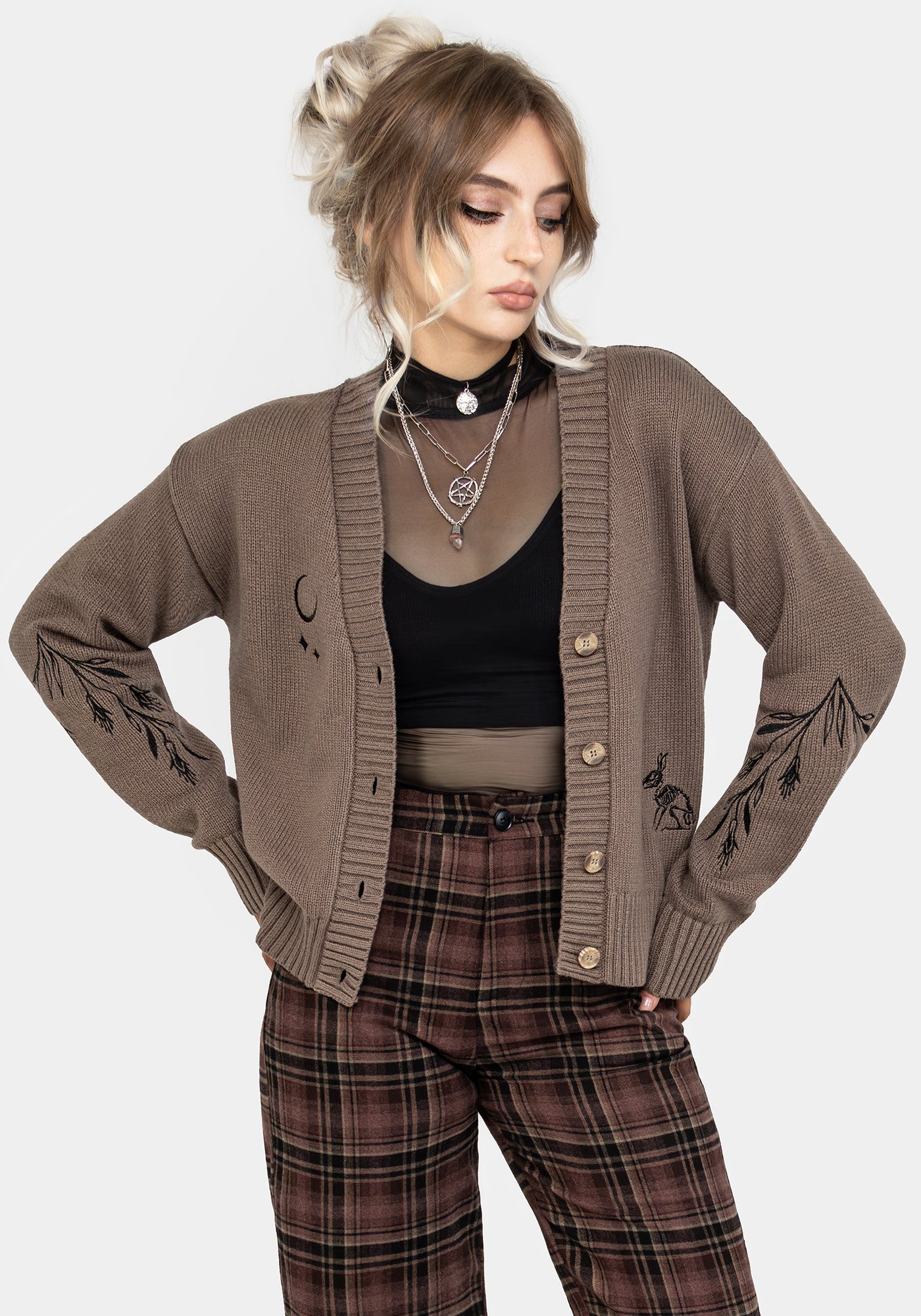 Hester Embroidered Knit Cardigan | Disturbia - Shop Women's Gothic