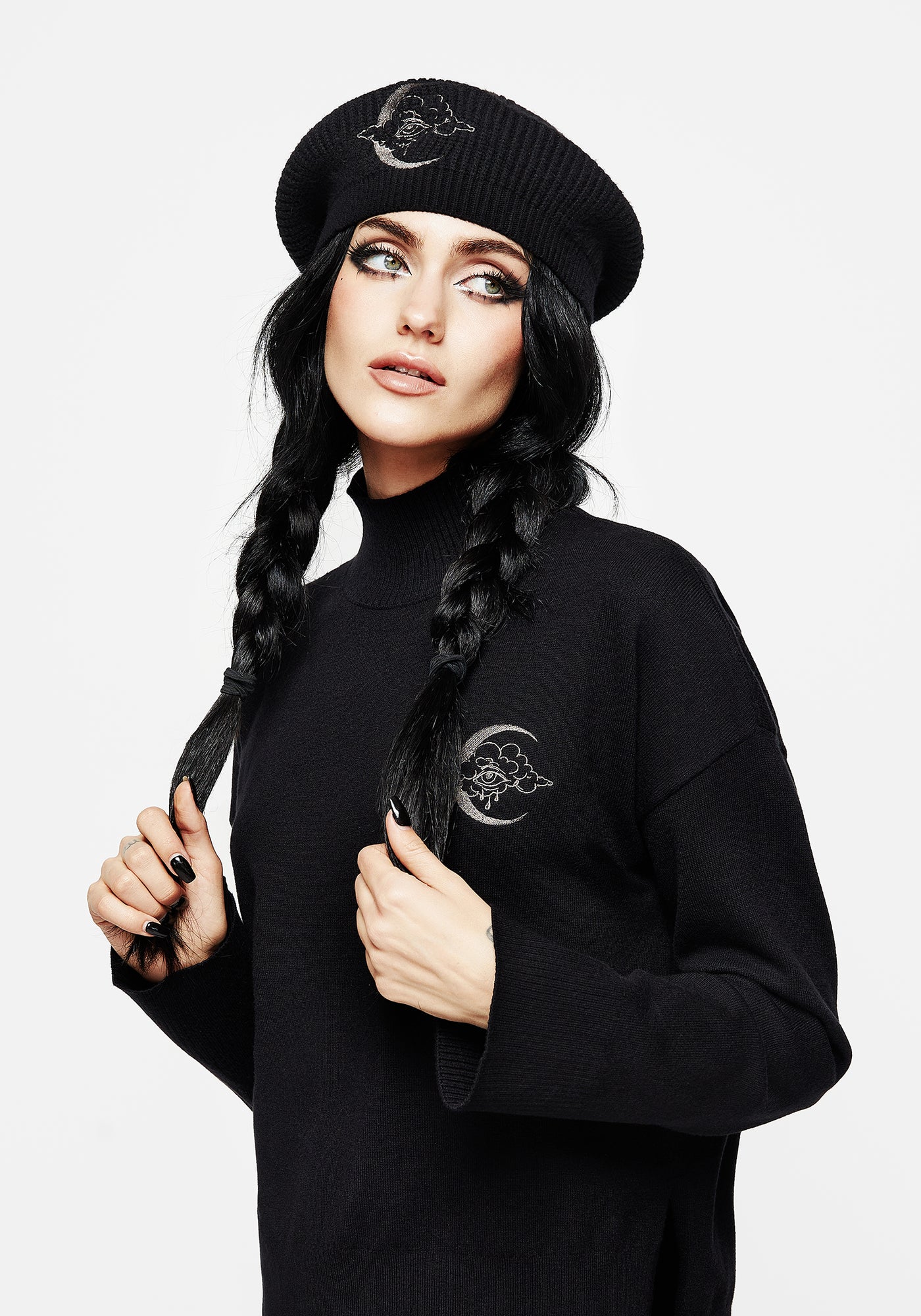 Lachrymose Embroidered Knit Beanie | Disturbia - Shop Women's