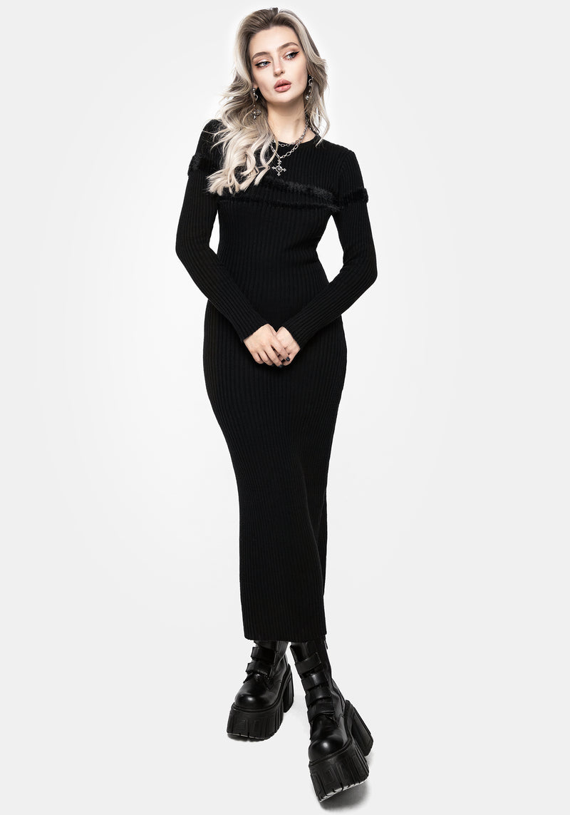 Typhon Stripe Knit Maxi Dress | Disturbia - Shop Women's Gothic, Alternative & Dark Romantic Fashion, Accessories & Homeware Typhon Stripe Knit Maxi Dress | Disturbia - Shop Women's Gothic, Alternative & Dark Romantic Fashion, Accessories & Homeware